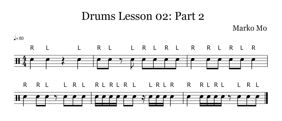 Drums Lesson 02: Part 2