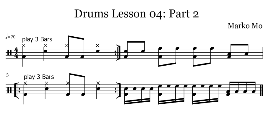 Drums Lesson 04: Part 2